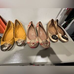 3 pairs of Tory Burch flats size 10